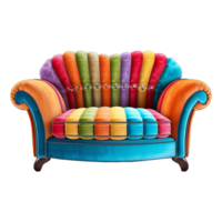 AI generated Sofa chair in 3d rendering chair isolated on transparent background png