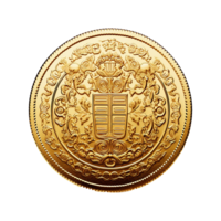 AI generated Gold coin stack isolated on transparent background png