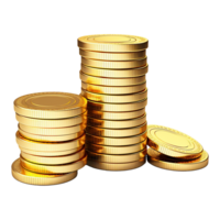 AI generated Gold coin stack isolated on transparent background png