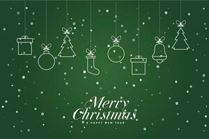 Merry Christmas background with Christmas pendants, gift boxes, hats vector collection