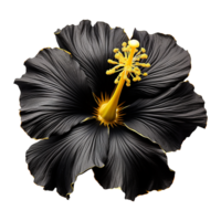 ai gerado Preto ouro flor isolado em transparente fundo png