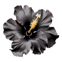 ai gerado Preto ouro flor isolado em transparente fundo png