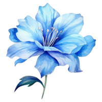 AI generated Watercolor Blue flower isolated on Transparent background png