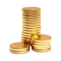 AI generated Gold coin stack isolated on transparent background png