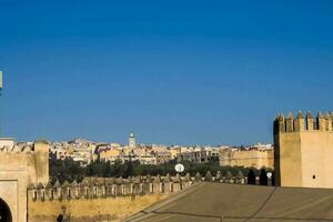 el ciudad de marrakech desde el parte superior de el mezquita foto