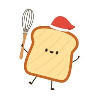 Bread character design. Bread on white background. vector