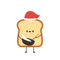 Bread character design. Bread on white background. vector