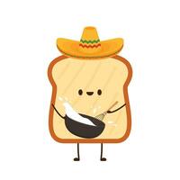 Bread character design. Bread on white background. vector