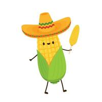 Corn vector. Corn character design. Corn on white background. Corn kernel vector. vector