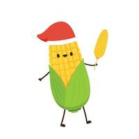 Corn vector. Corn character design. Corn on white background. Corn kernel vector. vector