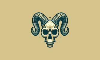 head skull with horn vector flat design