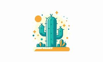 cactus verde vector ilustración plano diseño