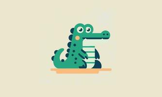 crocodile green vector illustration flat design