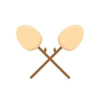 Egg crack vector. Egg on white background. Egg and wood stick vector. vector