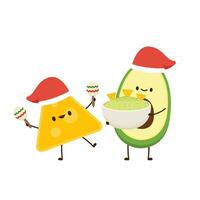 Avocado character design. avocado on white background. Nacho and corn character. vector