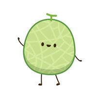 Melon character design. melon on white background. Melon cartoon. vector