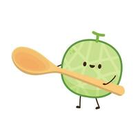 Melon character design. melon on white background. Melon cartoon. vector