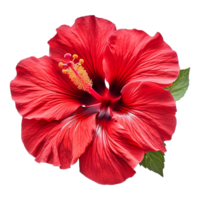 AI generated Red hibiscus flower isolated on transparent background png