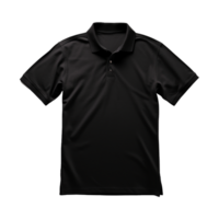 ai generiert kurz Ärmel schwarz Polo T-Shirt isoliert auf transparent Hintergrund png