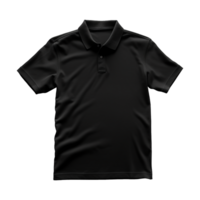 AI generated Short sleeves black polo t-shirt isolated on transparent background png