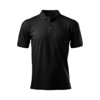 ai généré court manches noir polo T-shirt isolé sur transparent Contexte png