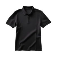 AI generated Short sleeves black polo t-shirt isolated on transparent background png