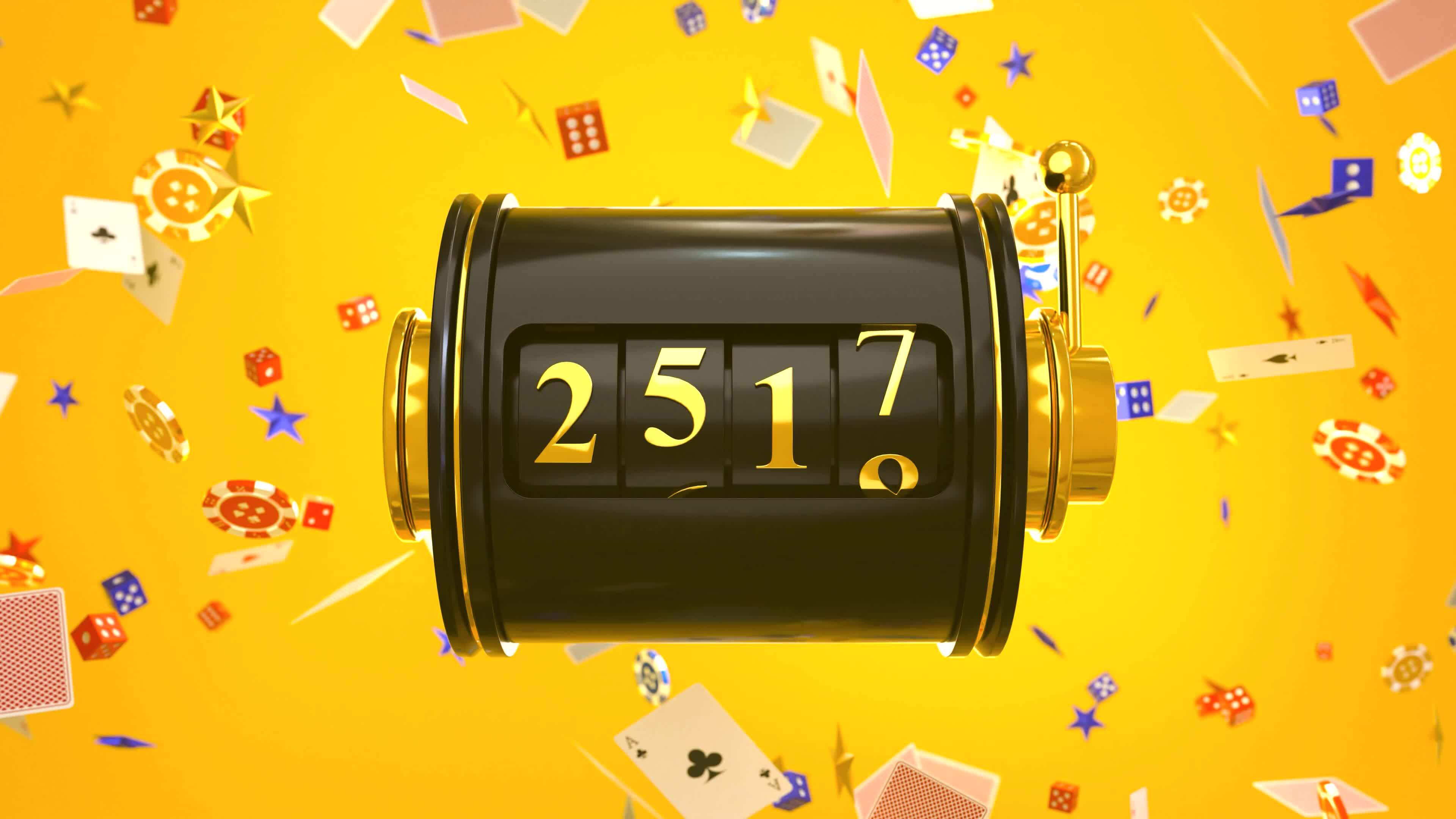 The slot machine is spinning to the number 2024, Countdown number 2024