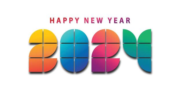 2024. Happy New Year 2024. Happy New Year Graphic Elements For Years 2024. 2024 vector design conceptual. 2024 Text design. 2024 background. 2024 banner. 2024 Vector similar design illustration.
