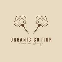 orgánico algodón logo minimalista icono naturaleza orgánico producto, vector ilustración diseño