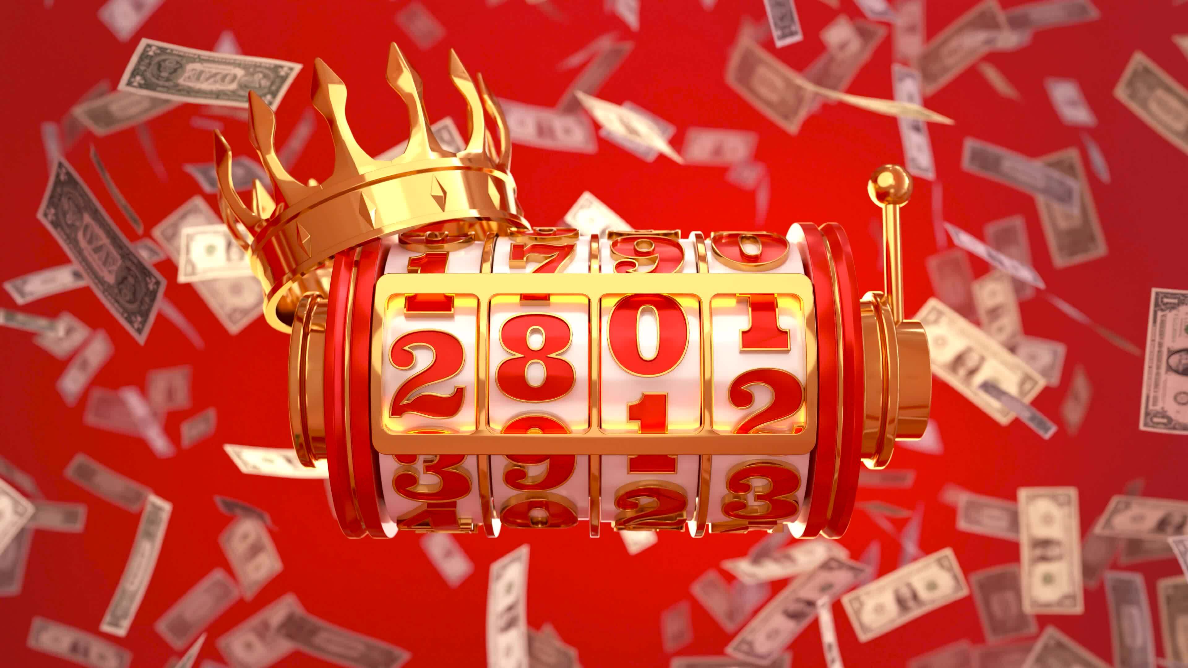 The slot machine is spinning to the number 2024, Countdown number 2024