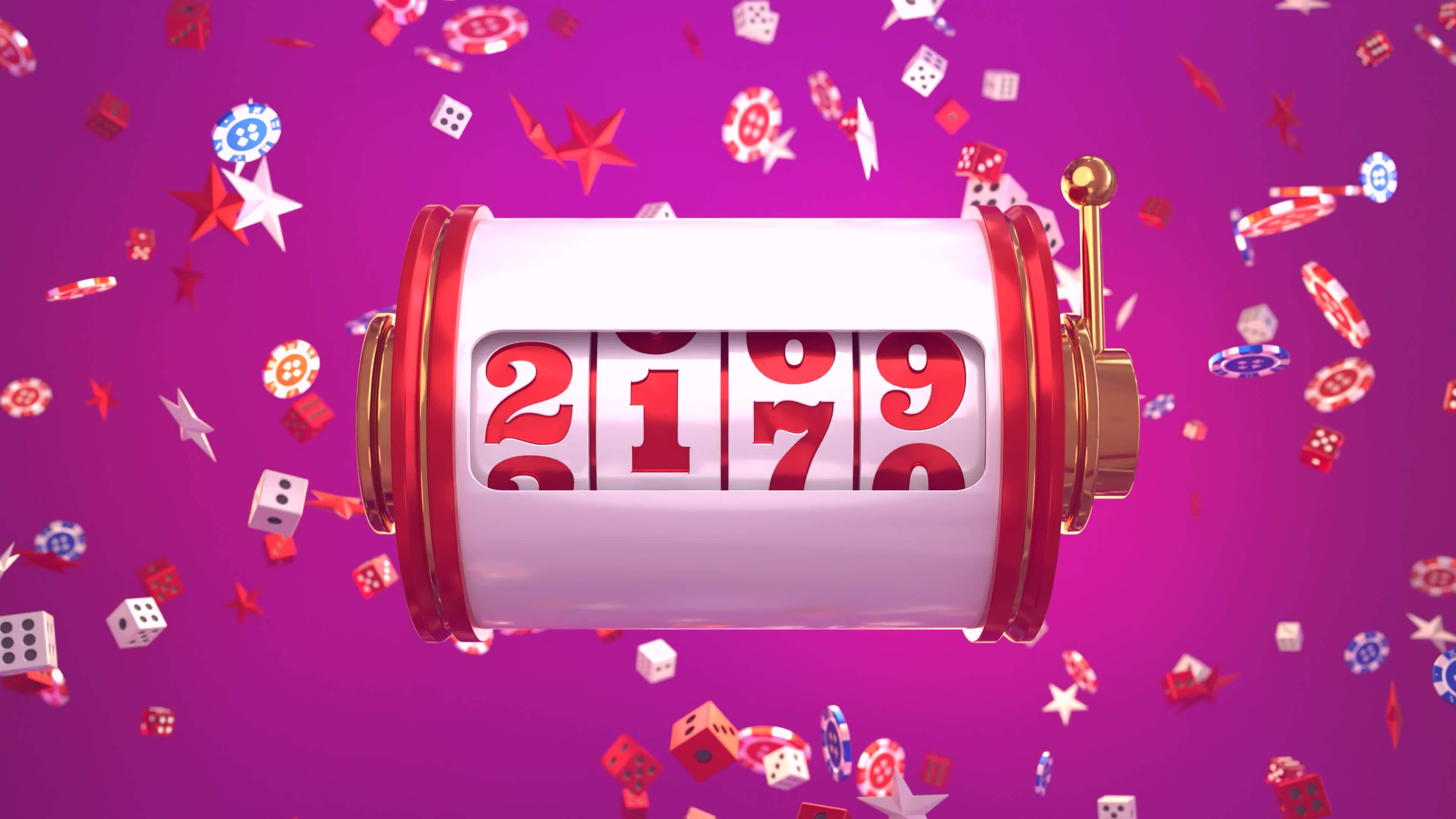 The slot machine is spinning to the number 2024, Countdown number 2024
