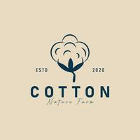 cotton nature organic  logo minimalist design, icon vector illustration design template