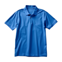 AI generated Short sleeves blue polo t-shirt isolated on transparent background png
