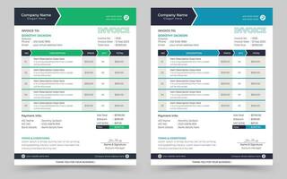 Modern and minimalist invoice template design vector