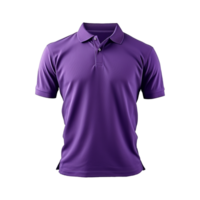 AI generated Short sleeves purple polo t-shirt isolated on transparent background png