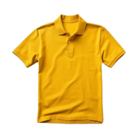 AI generated Short sleeves yellow polo t-shirt isolated on transparent background png