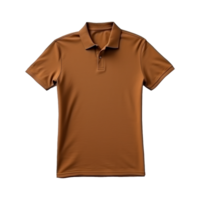 ai generado corto mangas marrón polo camiseta aislado en transparente antecedentes png