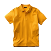 ai gerado curto mangas amarelo pólo camiseta isolado em transparente fundo png