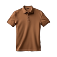 AI generated Short sleeves brown polo t-shirt isolated on transparent background png