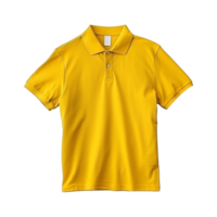 AI generated Short sleeves yellow polo t-shirt isolated on transparent background png