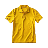 ai gerado curto mangas amarelo pólo camiseta isolado em transparente fundo png