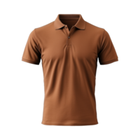 ai generado corto mangas marrón polo camiseta aislado en transparente antecedentes png