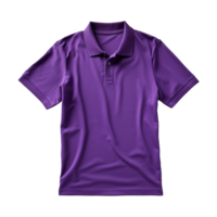 AI generated Short sleeves purple polo t-shirt isolated on transparent background png