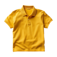 ai gerado curto mangas amarelo pólo camiseta isolado em transparente fundo png