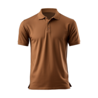 ai generiert kurz Ärmel braun Polo T-Shirt isoliert auf transparent Hintergrund png