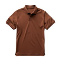 AI generated Short sleeves brown polo t-shirt isolated on transparent background png