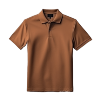 AI generated Short sleeves brown polo t-shirt isolated on transparent background png