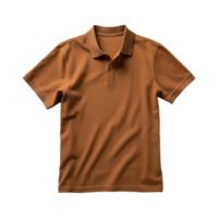 AI generated Short sleeves brown polo t-shirt isolated on transparent background png