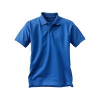 AI generated Short sleeves blue polo t-shirt isolated on transparent background png