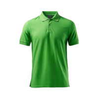 AI generated Short sleeves green polo t-shirt isolated on transparent background png